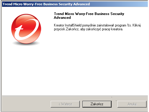 Podręcznik instalacji programu Trend Micro Worry-Free Business Security 7.0 SP1 zostanie uruchomiony ponownie. Czynności wykonywane przez użytkownika zostaną zapisane w pliku silent-install.