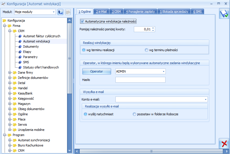 11 CRM Plus 11.1 Windykacja należności W module CRM Plus jest dostępny mechanizm automatycznej windykacji należności.