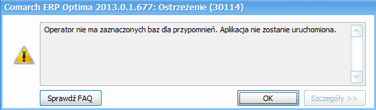 7 Comarch ERP Optima Przypominacz Comarch ERP Optima Przypominacz to program zewnętrzny, który sprawdza zadania oraz faktury cykliczne dla operatora bezpośrednio w bazie danych i niezależnie od