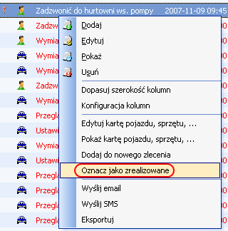 Rys. 2-3 Widok listy przypomnień oraz okna aktualnych przypomnień Po wykonaniu zadania określonego w przypomnieniu naleŝy oznaczyć, iŝ zostało zrealizowane.