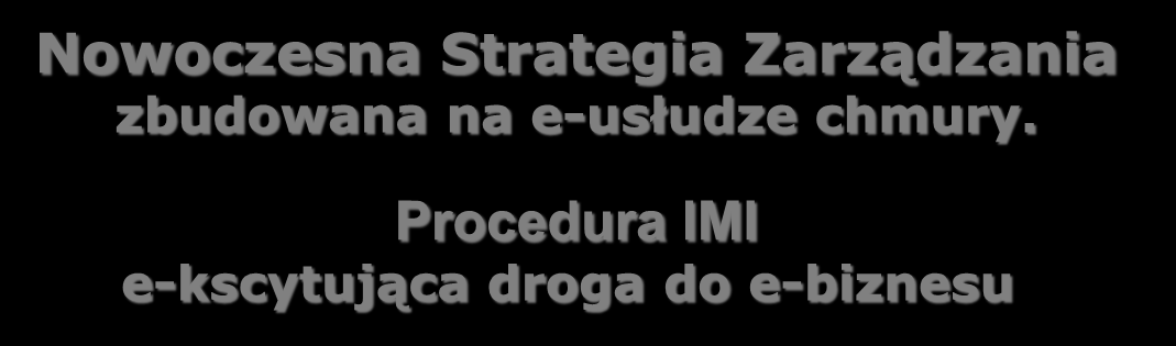 Nowoczesna Strategia Zarządzania zbudowana na e-usłudze chmury.