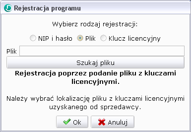 Wprowadzamy nr zakupionej licencji