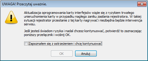 Rozdział 4: Opis funkcji programu Kolejnym krokiem podczas aktualizacji firmware karty powinno być wybranie odpowiedniego pliku z uaktualnieniem oprogramowania poprzez dwukrotne kliknięcie na liście