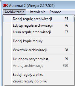Automat 2 Podręcznik użytkownika 4: Opis funkcji programu Ten rozdział zawiera szczegółowy opis wszystkich funkcji dostępnych w programie Automat 2.