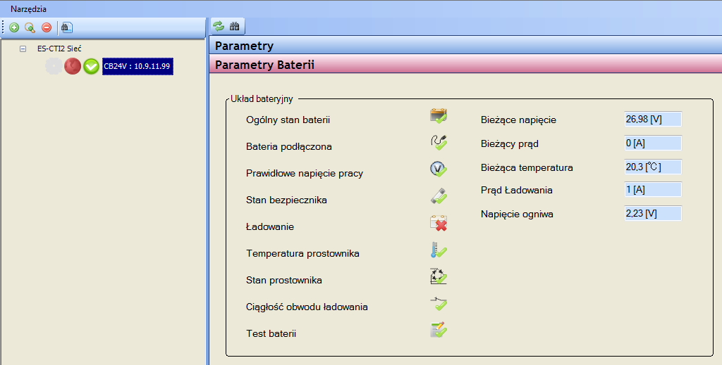 3.3.4. Parametry Centralnej Baterii W celu ułatwienia dostępu do parametrów pracy Centralnych Baterii.