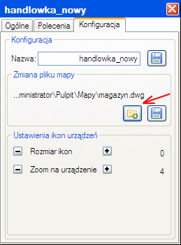 4.3.4. Zmiana nazwy mapy 1) Należy otworzyć menu kontekstowe mapy i wybrać kartę Konfiguracja, 2) W polu Nazwa zmienić nazwę mapy, 3) Zatwierdzić nową nazwę klikając na przycisk Zapisz nowa nazwę