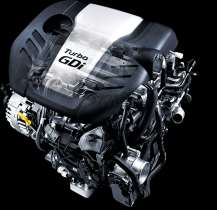 GT - Silnik 1.6 Turbo GDi Nowy turbodoładowany silnik o pojemności 1.6 wytwarza maks. moc 204 KM i moment obrotowy na poziomie 265 Nm w bardzo szerokim zakresie obrotowym.