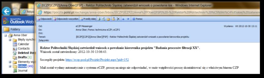 496 K. Wodarski Sformatowano: Odstęp Przed: 12 pkt, Interlinia: pojedyncze Rys. 2418. Wyznaczenie osoby pełniącej obowiązki dziekana/kierownika jednostki z Active Directory Fig. 18.