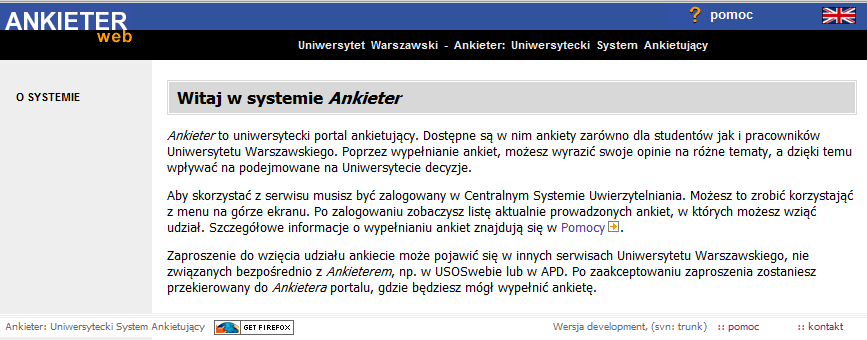 Badania ankietowe ankiety w systemie USOSweb dotyczące procesu dydaktycznego: słowniki zadawanych pytań i skali ocen określenie zakresu badań (osoby uprawnione do brania udziału w badaniu, przedmiot