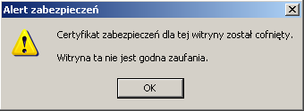 Użytkownik może dalej przeglądać strony jeśli wybierze przycisk Tak.