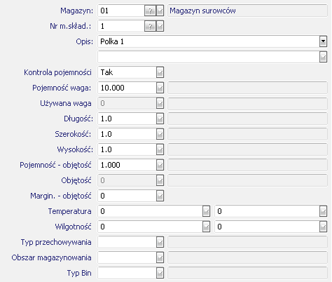 Rysunek Ścieżka do funkcji wprowadzania i korygowania miejsc magazynowania.
