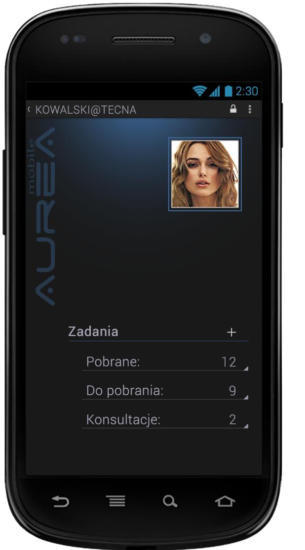 Aurea Mobile System działa na tabletach oraz na smartfonach za