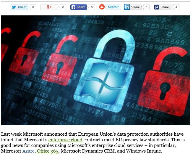 (Office 365, Azure, CRM Online, and Intune) Microsoft jest jedynym podmiotem, który otrzymał