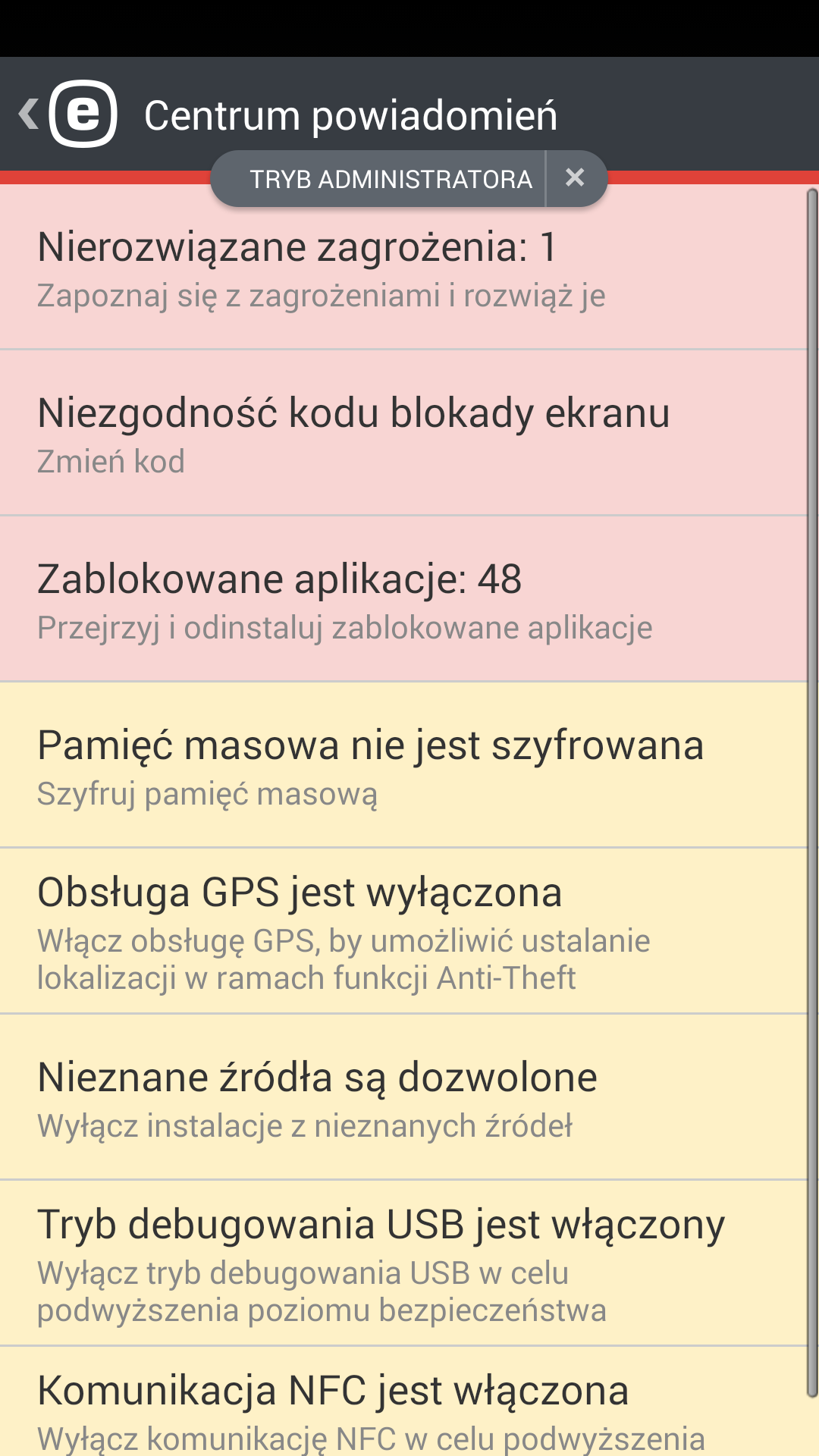 10.2 Polityka ustawień urządzeń W obszarze Zabezpieczenia urządzenia dostępna jest również funkcja Polityka ustawień urządzeń (będąca wcześniej częścią funkcji Audyt zabezpieczeń), przy użyciu której