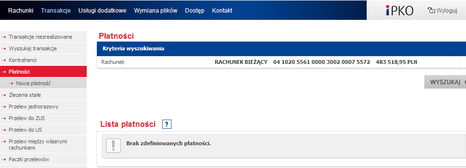 4.2.2.1 NOWA PŁATNOŚĆ W celu dodania nowej płatności należy w podmenu Płatności wybrać funkcję Nowa płatność.
