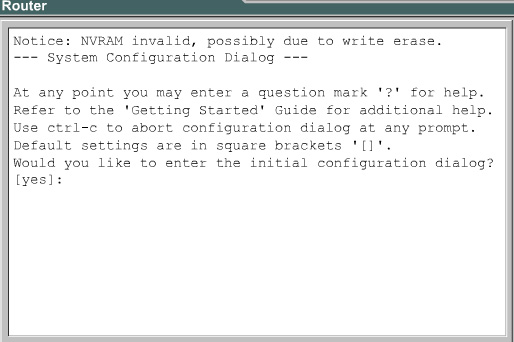 Należy skonfigurować router, zapisać konfigurację w pamięci NVRAM, a następnie ustawić router do korzystania z konfiguracji z pamięci NVRAM.