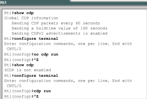 Polecenie cdp run umożliwia globalne włączenie protokołu CDP na routerze. Protokół CDP jest domyślnie globalnie włączony.