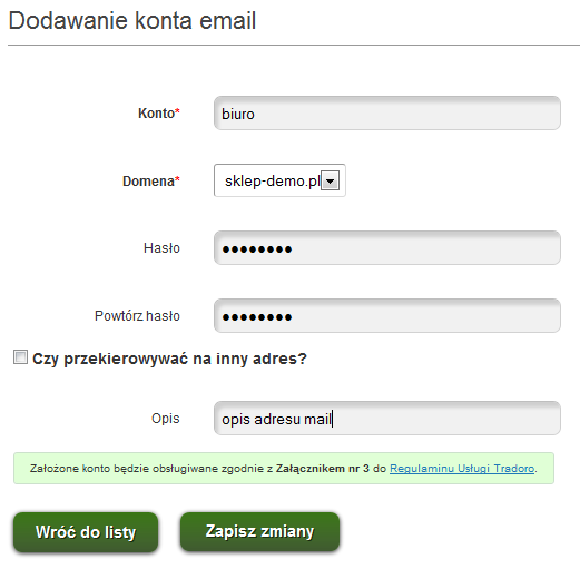 1. Zakładanie konta pocztowego. W celu dodania konta mail trzeba najpierw skonfigurować domenę sklepu.