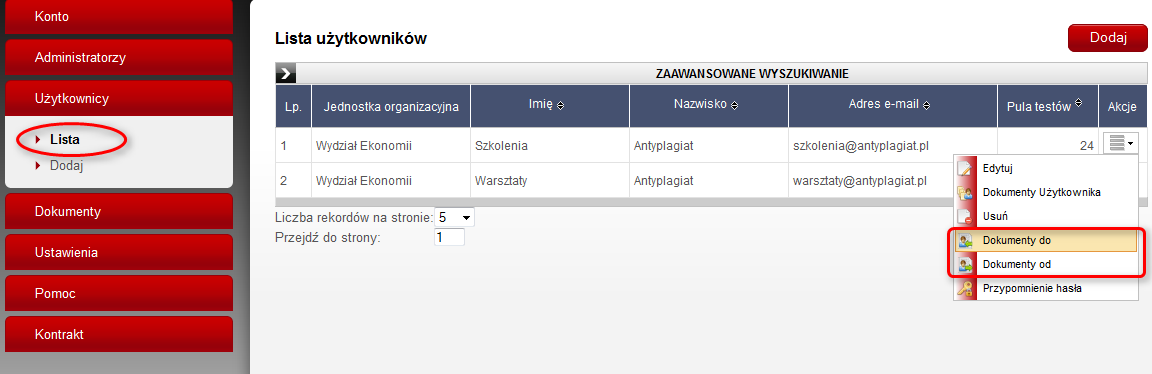 VIII. Pomoc i Kontrakt W przypadku pojawienia się jakichkolwiek problemów związanych z obsługą systemu, uprzejmie prosimy o kontakt z Działem Obsługi Klienta serwisu Plagiat.