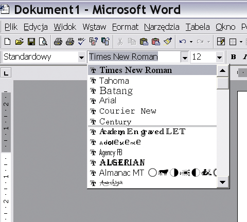 Rys. 33. Zaznaczanie tekstu w MS Word Źródło: Opracowanie własne 2.