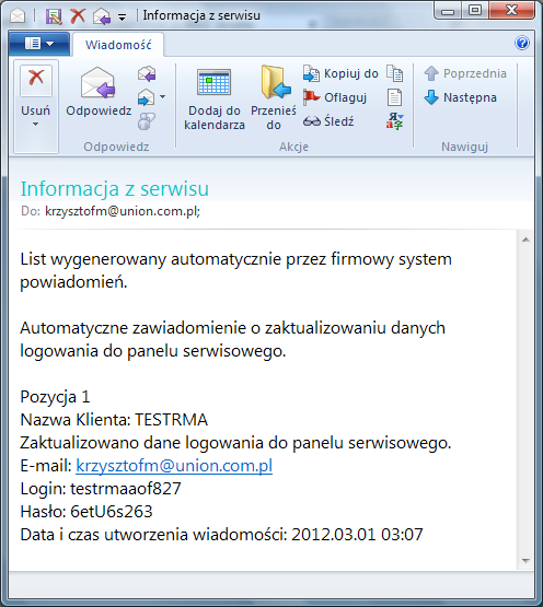 ..) hasła, podając e-mail, który musi być zgodny z adresem wpisanym przy zakładaniu konta w systemie handlowym: Po wysłaniu prośby o dane logowania, Synapsa połączy się z programem Magnat lub bazą