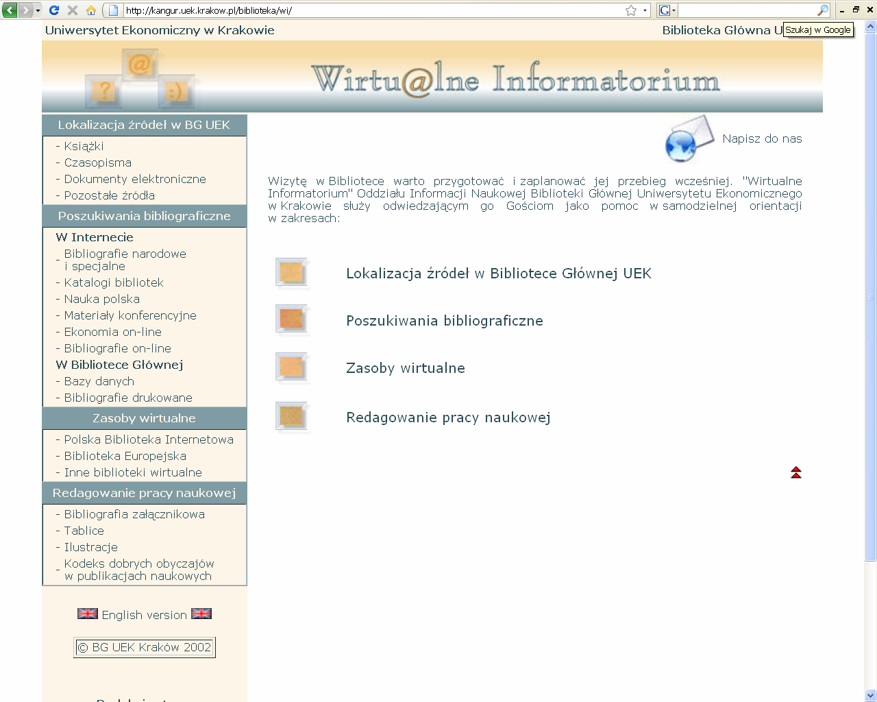 Inne metody edukacji użytkowników bibliotek - przykłady Biblioteka UE w