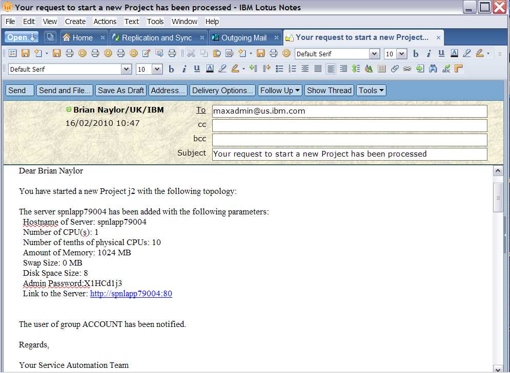 TSAM Web UI TSAM Admin UI Mail Client Linux VM TUAM UI 1 2 3 8 9 11 Service Request Manager 4 Service