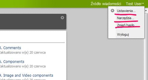 Ustawienia użytkownika Przed rozpoczęciem pracy w KWS należy zapoznać się z ustawianiami i możliwościami edycji naszego konta. W prawym górnym rogu panelu użytkownika widnieje nazwa naszego konta.