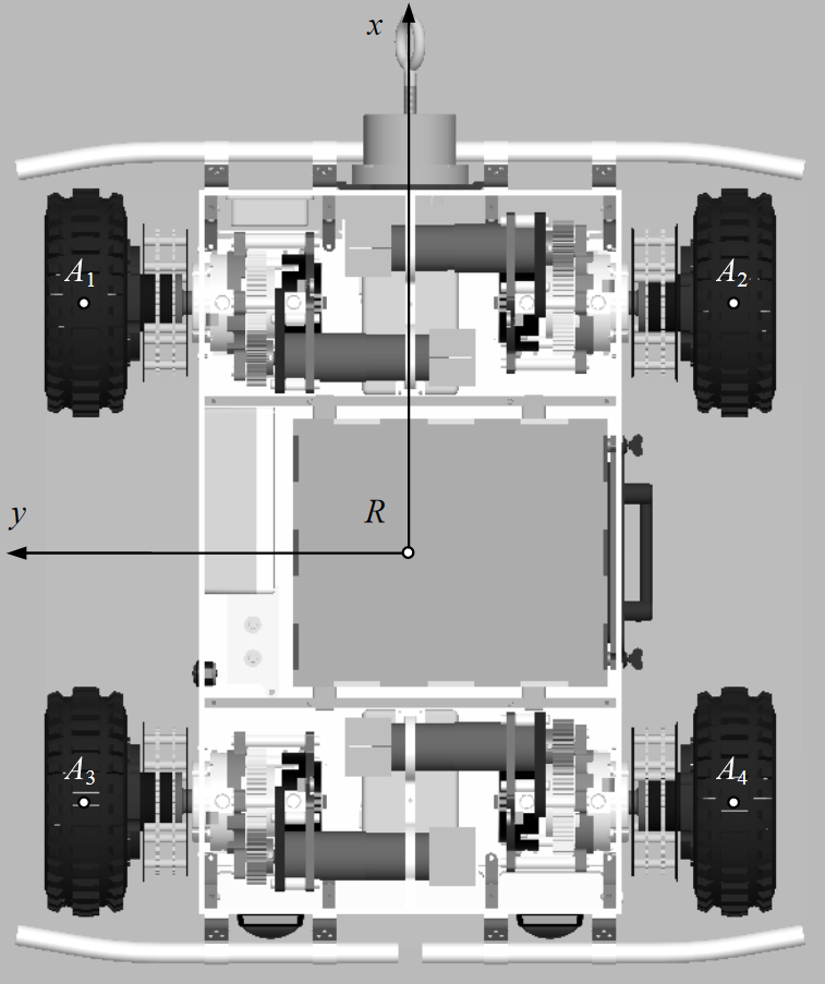 Projekt konstrukcji mechanicznej osi wraz z umieszczonymi na niej łożyskami i kołem zębatym oraz zamocowanym do niej kołem pasowym i kołem jezdnym przedstawiony jest na rys. 7. Z kolei na rys.