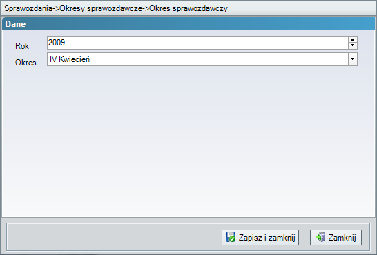 W oknie środkowym pojawi się lista okresów sprawozdawczych (rys. 65). Rysunek 65.