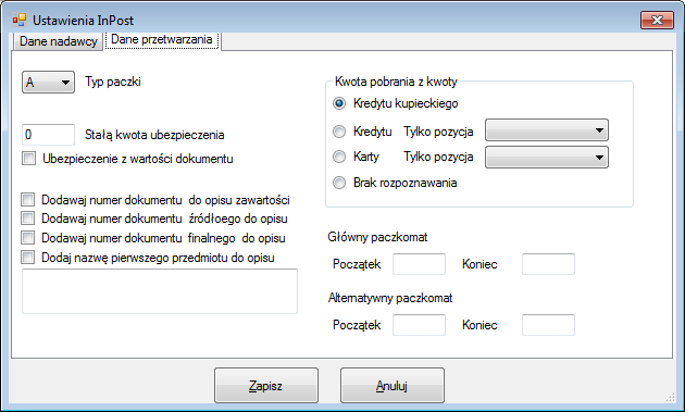 Poszczególne pola oznaczają: E-mail login do aplikacji Paczkomaty24.pl Hasło hasło do aplikacji Paczkomaty24.