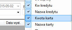 1.3.4 Sortowanie po danych z kolumny Po dwukrotnym kliknięciu lewym przyciskiem myszy na nagłówek kolumny, zawartość okna będzie posortowana (rosnąco lub malejąco) po zawartości danej kolumny. 1.3.5 Zmiana kolejności kolumn Aby zmienić kolejność wyświetlanych kolumn należy chwycić nagłówek kolumny lewym przyciskiem myszy i przeciągnąć na pożądaną pozycję.