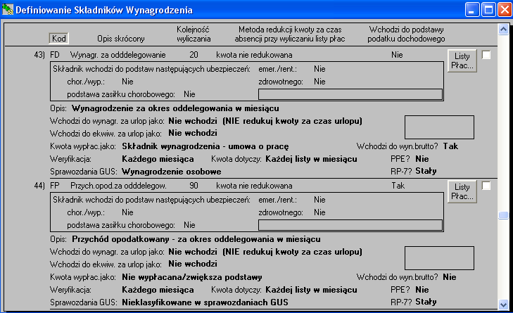danych, do której użytkownik chce dodać rozliczanie pracowników oddelegowanych za granicę.