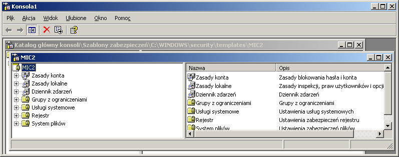 Szablony zabezpieczeń Windows Server 2003 Security Guide Definiowanie