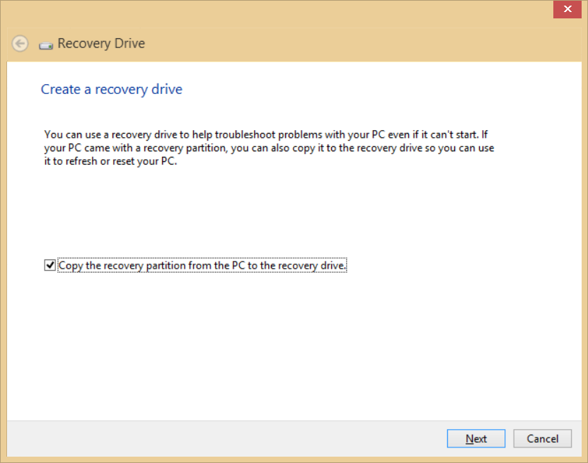 Odzyskiwanie - 21 1. W menu Start wpisz słowo Recovery, a następnie kliknij pozycję Acer Recovery Management na liście aplikacji. 2. Kliknij pozycję Create Factory Default Backup (Utwórz kopię zapasową ustawień fabrycznych).