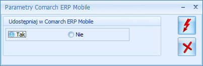 Ponadto udostępniono operację seryjną Zmiana parametrów Comarch ERP Mobile dostępną z poziomu listy Cennika i listy Zasobów w Comarch ERP Optima.