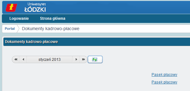 2.4. Dokumenty kadrowo-płacowe Opcja: pozwala na pobieranie przygotowanych przez dział kadrowo-płacowy, gotowych dokumentów w postaci do wydruku. Mogą być to np.