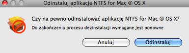 22 Dezinstalacja programu Aby odinstalować aplikację Paragon NTFS for Mac OS X, wykonaj następujące czynności: 1.