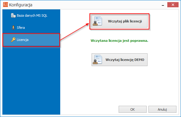 2.4.4 Instalacja pliku licencji. Aby uruchomić program w pełnej wersji wystarczy wczytać dostarczony wraz z aplikacją plik licencyjny.