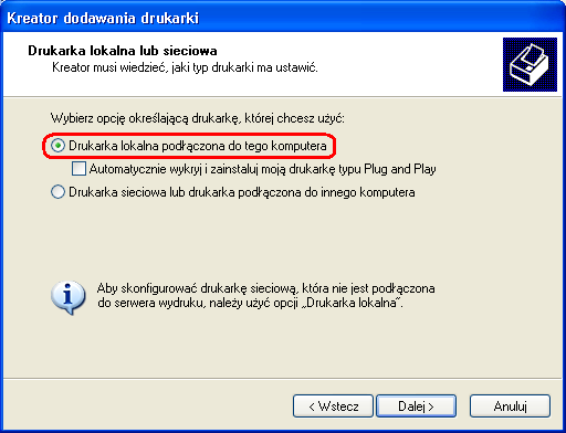 3. Otwórz Plik->Dodaj drukarkę. Pojawi się Kreator dodawania drukarki.