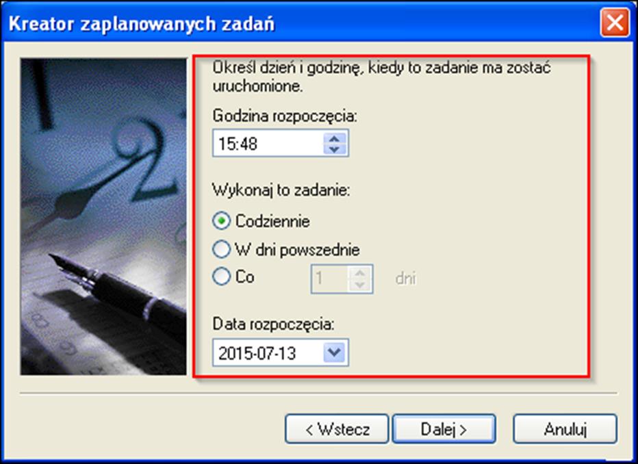 wykonywać zadanie.