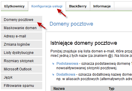 str. 2 Krok 2 - Dodaj domenę do panelu zarządzania HostedExchange.pl Jeśli posiadasz już domenę możesz dodać ją do panelu zarządzania. Zaloguj się do panelu zarządzania (https://mail.htx.