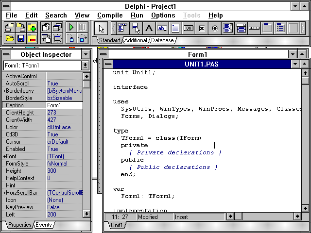 Ewolucja języków programowania Pierwsza wersja (16-bitowa) Delphi ukazała się w 1995 roku i przeznaczona była do pracy w Microsoft Windows 3.