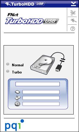 4. Ikona przewodu USB w oknie aplikacji zmieni się, oznacza to że dysk