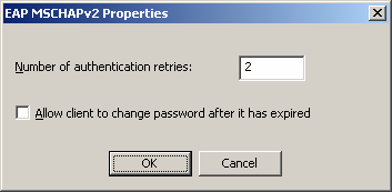 16. Wprowadź maksymalną liczbę prób logowania. Naciśnij przycisk OK w celu zamknięcia okna EAP- MS CHAPv2. Zamknij okno Protected EAP Properties, przyciskiem OK.