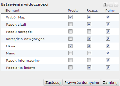 Dodaj mapę pozwala na dodawanie serwisów WMS/WMTS do widoku mapy Centrowanie mapy narzędzie pozwalające użytkownikowi wycentrowanie mapy w dowolnym punkcie o współrzędnych zadanych przez użytkownika.