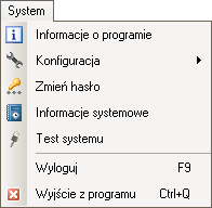 Menu System 37 wyczerpaniu się limitu czasowego dla zgłoszenia 4 Menu System W menu System (Rysunek 4-1) znajdują się polecenia Asystenta Hotline związane z różnymi ustawieniami systemowymi