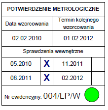 laboratorium oraz wymagające wzorcowania powinno być opatrzone etykietami, oznaczeniem kodowym albo