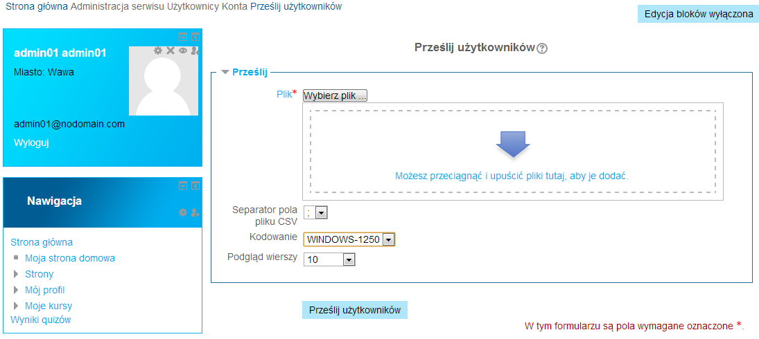 Wybranie wspomnianego wcześniej odnośnika przeniesie do strony przypisz role.