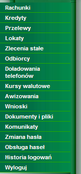 wolnych środkach do wykorzystania (czyli: saldo rachunku skorygowane o środki z limitów, wpływy z datą waluty, dokumenty niezaksięgowane i autoryzacje, prowizje do pobrania, prowizje zaległe,